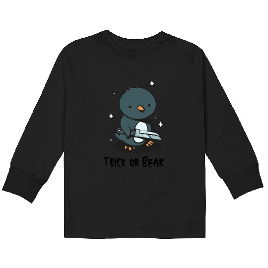 Trick or Beak - Bird Halloween Kids Long Sleeve T Shirts