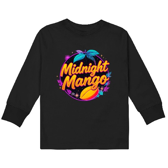 Nighttime Mango Bright Design Kids Long Sleeve T Shirts