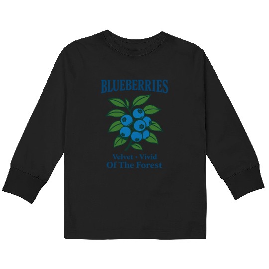 Blueberry the sweet fruit of the wild forest Kids Long Sleeve T Shirts