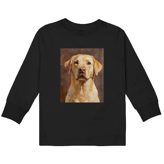 Labrador Pet Portrait Artwork Kids Long Sleeve T Shirts