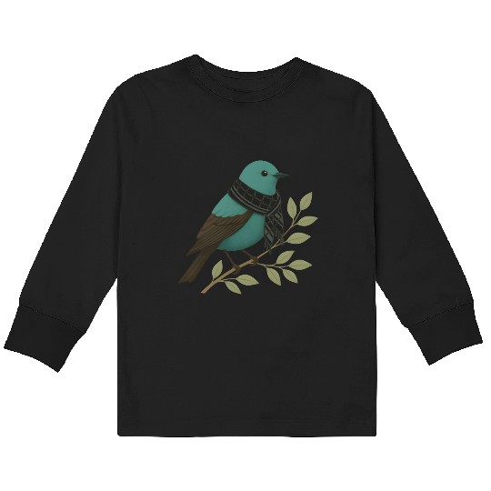 Palestine Sunbird with Keffiyeh and Olive Branch Kids Long Sleeve T Shirts
