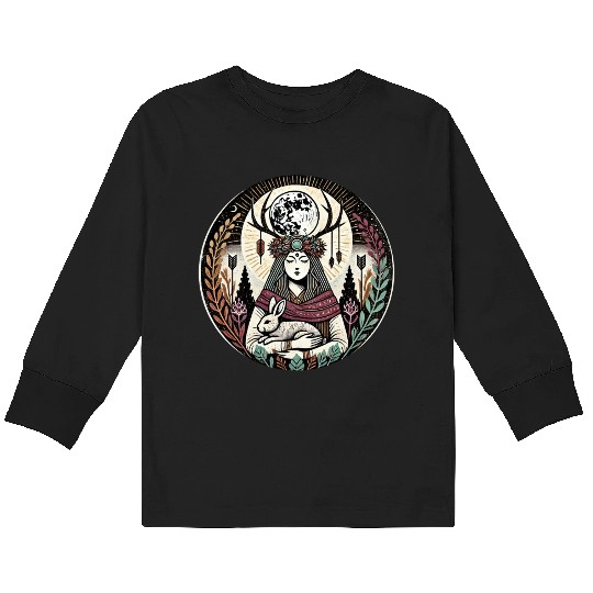 Celestial Dreamcatcher Mystic Illustration Kids Long Sleeve T Shirts