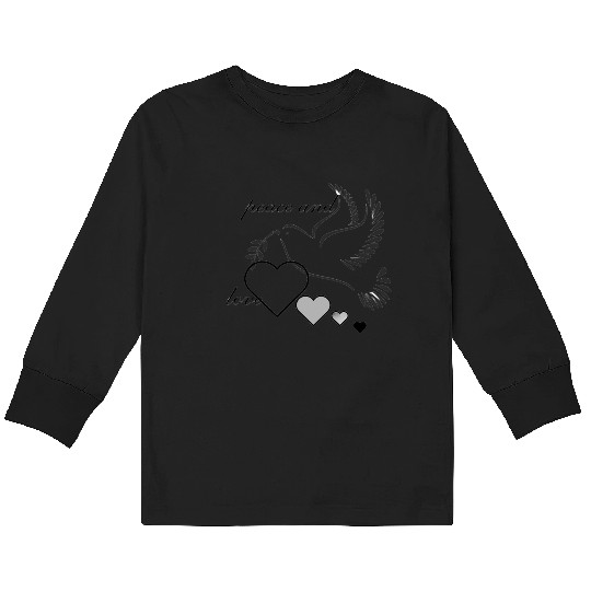 Dove of Peace with Heart and Olive Branch Kids Long Sleeve T Shirts