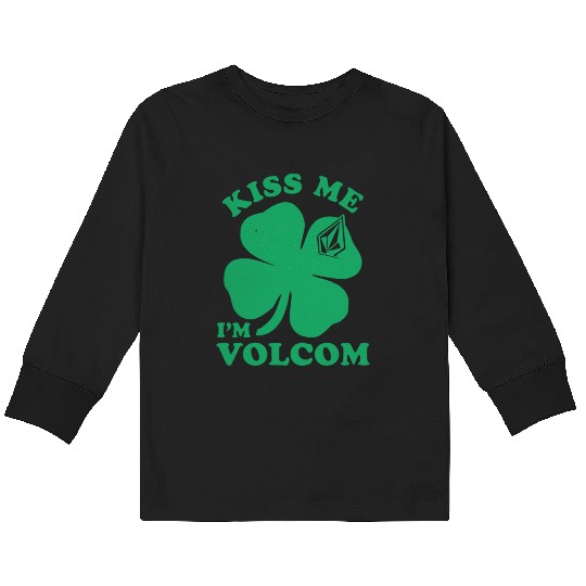 Lucky Four-Leaf Clover with Geometric Gem Kids Long Sleeve T Shirts