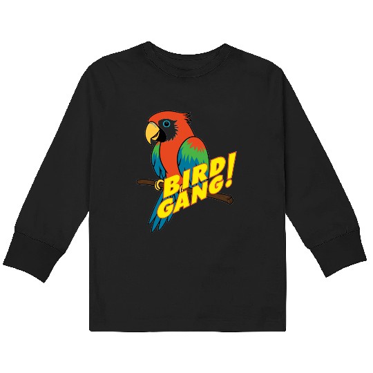 Bird Gang Parrot Cartoon Sticker | Tropical Funny  Kids Long Sleeve T Shirts