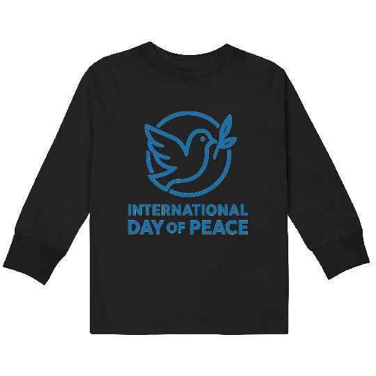 Peace Dove with Olive Branch Illustration Kids Long Sleeve T Shirts