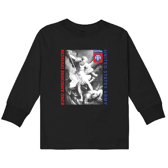 82nd Airborne - Saint Michael Kids Long Sleeve T Shirts
