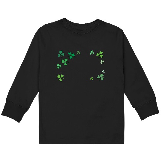 Dark green shamrocks, St Patrick's Kids Long Sleeve T Shirts