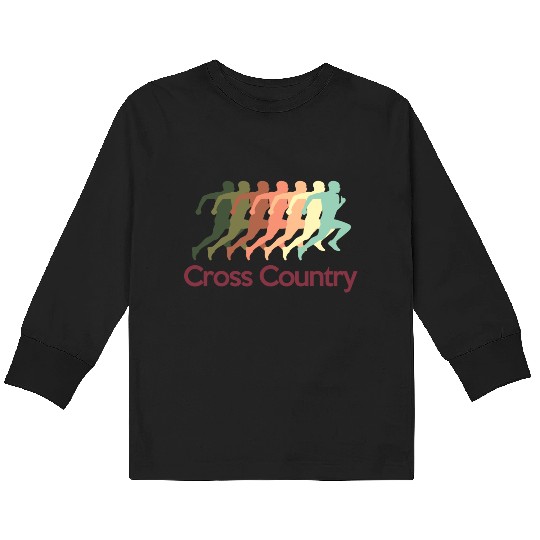 cross_country Kids Long Sleeve T Shirts