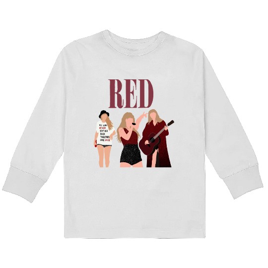 taylorswift red eras tour art Kids Long Sleeve T-Shirts