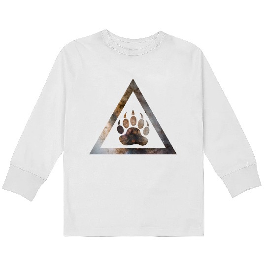 Galaxy Bear Triangle Kids Long Sleeve T Shirts
