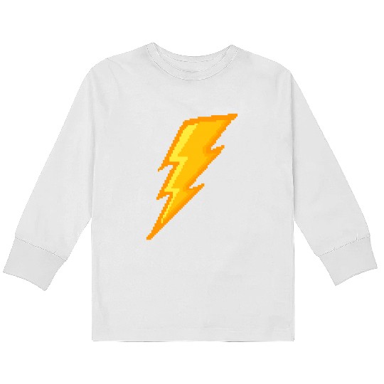 Lightning bolt Pixel Kids Long Sleeve T Shirts
