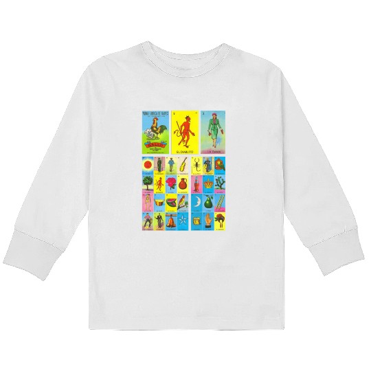 Loteria Mexican Kids Long Sleeve T Shirts