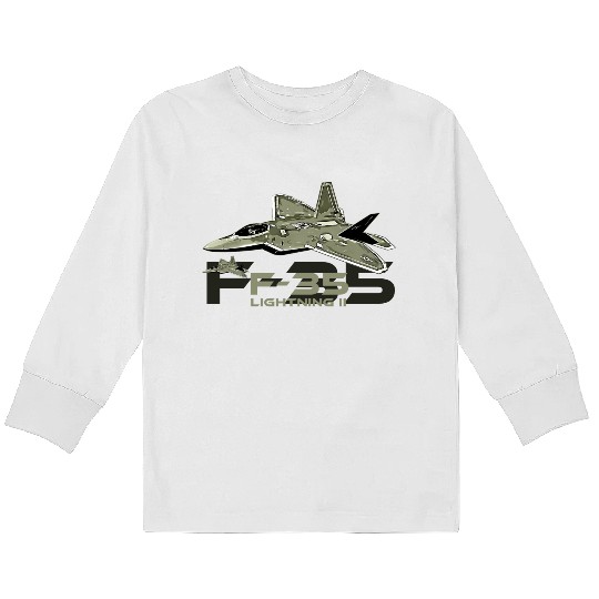 F-35 Lightning fighter jet Kids Long Sleeve T Shirts