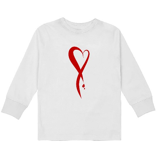 Heart bleeding, hand drawn Kids Long Sleeve T Shirts