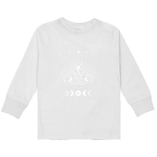 Celestial moth wicca Kids Long Sleeve T Shirts