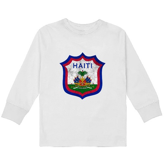 Haiti Crest Design Kids Long Sleeve T Shirts