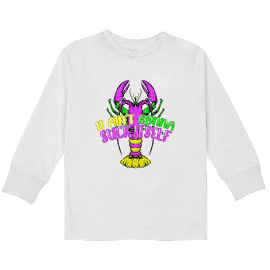Funny Lobster Mardi Gras Kids Long Sleeve T Shirts
