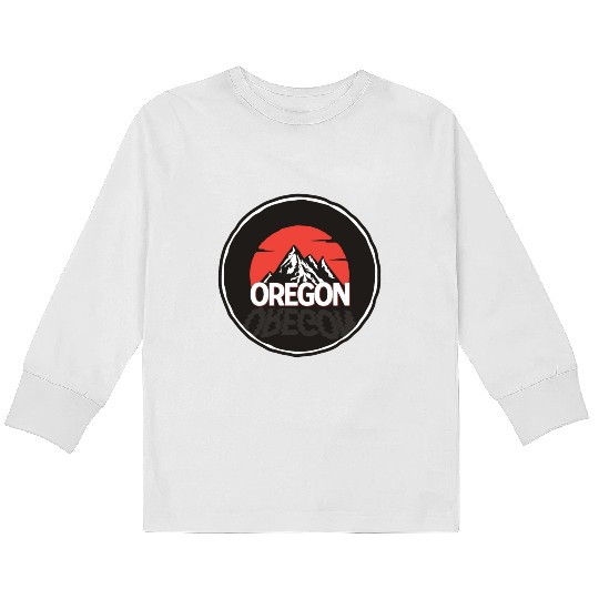 Oregon - Mountains & Sunrise Kids Long Sleeve T Shirts