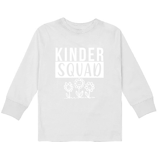 Kinder Squad Kindergarten Teacher Tiny Human Tamer Kids Long Sleeve T Shirts