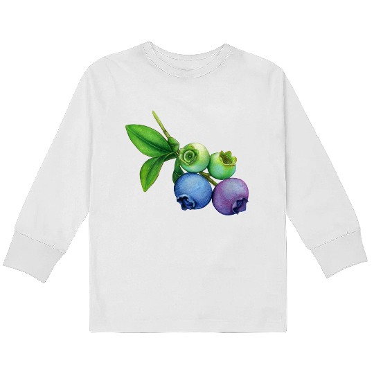 blueberries Kids Long Sleeve T Shirts