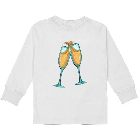 Champagne Glasses / Cheers Kids Long Sleeve T Shirts
