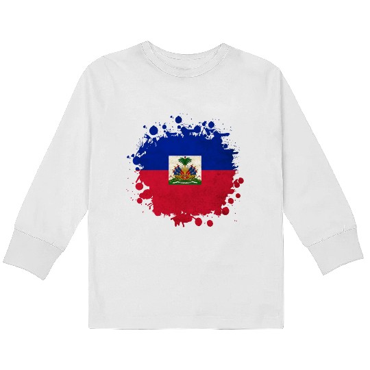 Haiti flags blob Kids Long Sleeve T Shirts