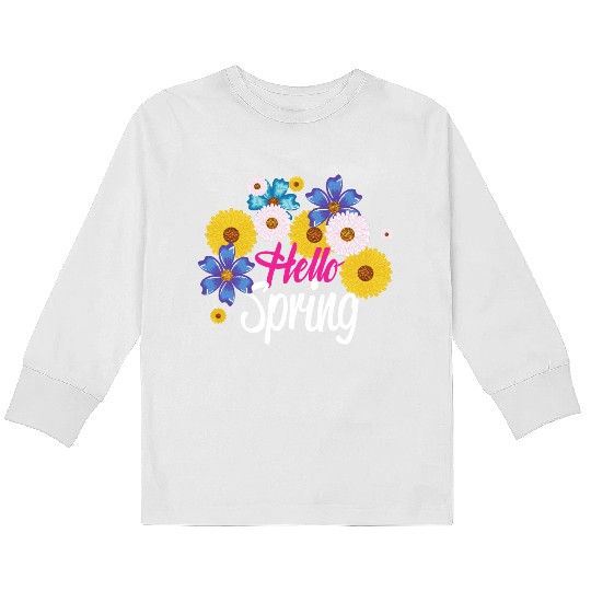 hello /spring Kids Long Sleeve T Shirts