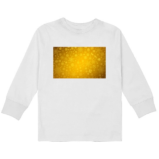 Abstract Yellow Christmas Winter Pattern Kids Long Sleeve T Shirts