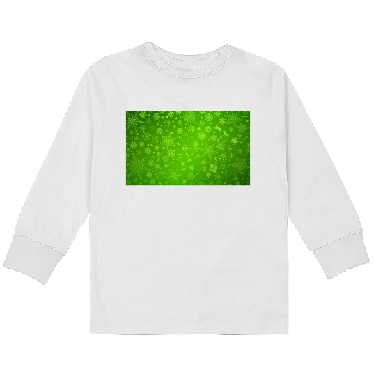 Abstract Green Christmas Winter Pattern Kids Long Sleeve T Shirts