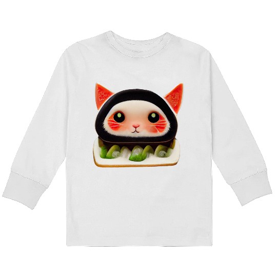 Sushi Cat Kids Long Sleeve T Shirts