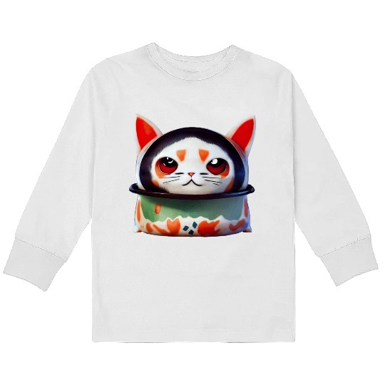 Sushi Cat Kids Long Sleeve T Shirts