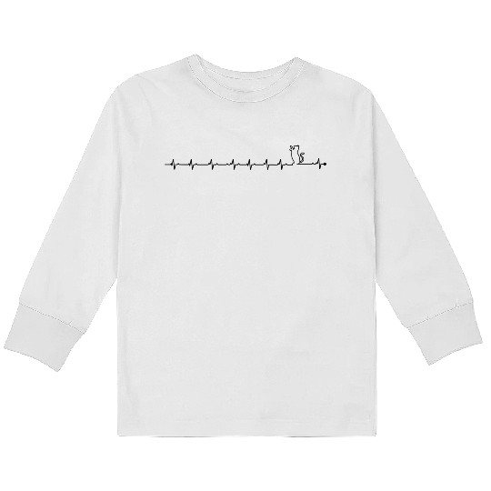 Heartbeat cat Kids Long Sleeve T Shirts