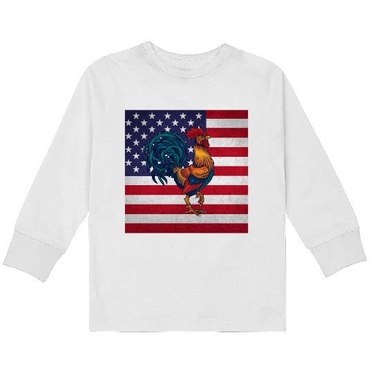 Rooster Cock Kids Long Sleeve T Shirts