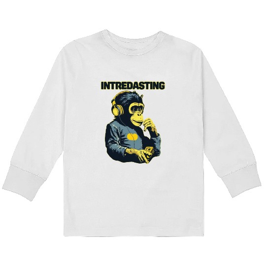 Intredasting Beats - Interesting Monkey Ape Kids Long Sleeve T Shirts