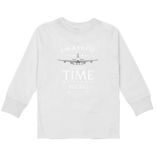 Pilot Aviator Glider Pilots Kids Long Sleeve T Shirts