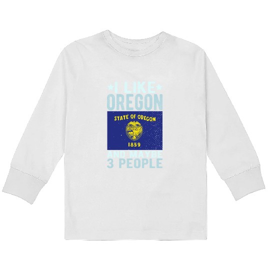 Oregon Flag US State Kids Long Sleeve T Shirts