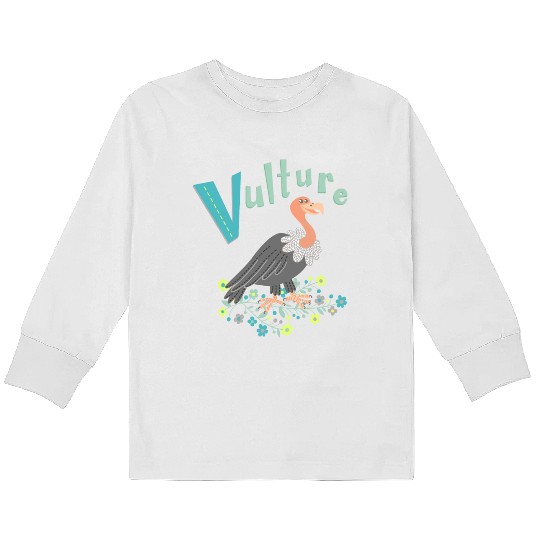 Vulture Bird Illustration Kids Long Sleeve T Shirts