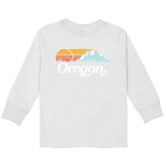 Oregon Mountains Sun Kids Long Sleeve T Shirts