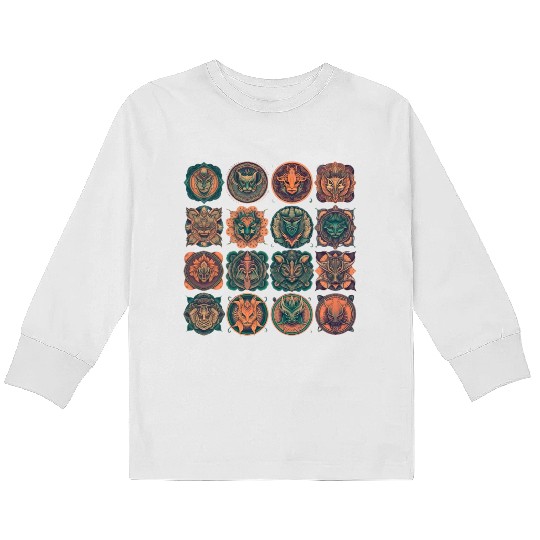 Celestial Creatures Emblems Kids Long Sleeve T Shirts