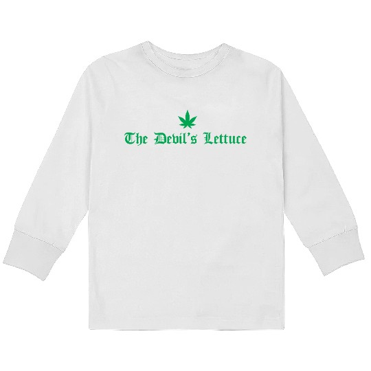 The Devil s Lettuce Green Kids Long Sleeve T Shirts