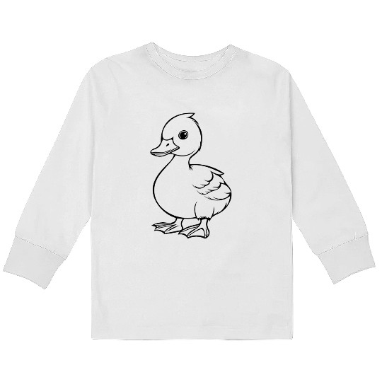 Duck Bird Nature Pond Kids Long Sleeve T Shirts