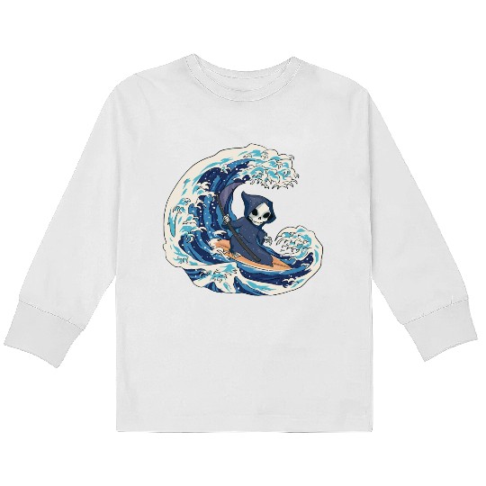 The Reaper surfing on Wave Kids Long Sleeve T Shirts