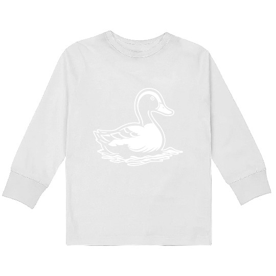 Duck Bird Nature Pond Kids Long Sleeve T Shirts