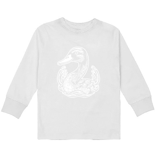 Duck Bird Nature Pond Kids Long Sleeve T Shirts