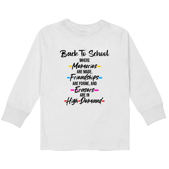 Back to School Design Kids Long Sleeve T Shirts
