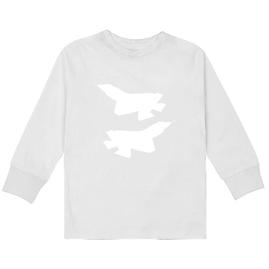 F35 silhouette Kids Long Sleeve T Shirts