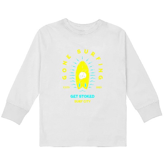 Gone Surfing Kids Long Sleeve T Shirts