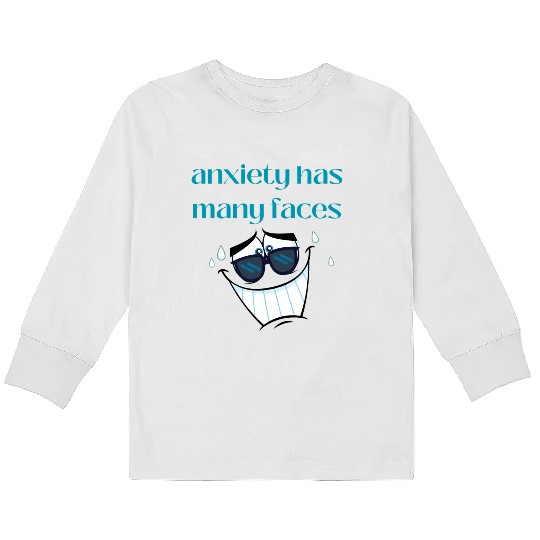 anxiety has many faces Kids Long Sleeve T Shirts