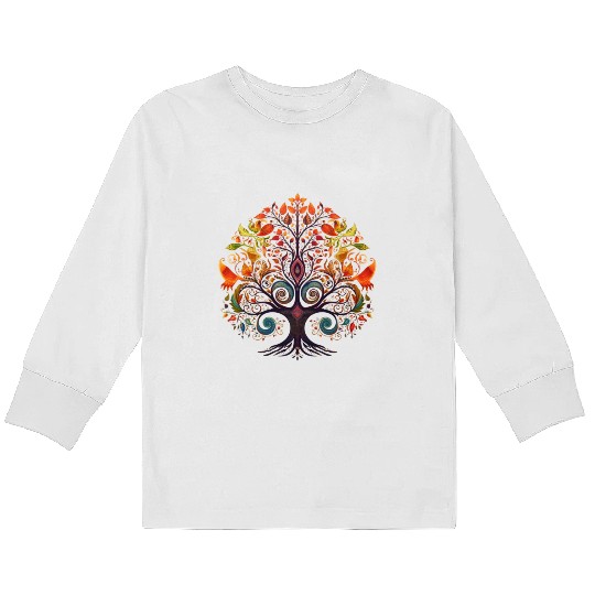 Tree Lovers Tree of Life Kids Long Sleeve T Shirts